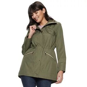 Nine West Women’s Bonded Zip Front Anorak Parka sz XXL